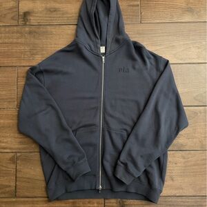 Navy Full-Zip Hooded Sweatshirt